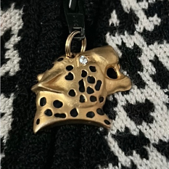 Antonella Preve Sweater Full Zip Animal Print Removable Zipper Pull - Picture 8 of 9